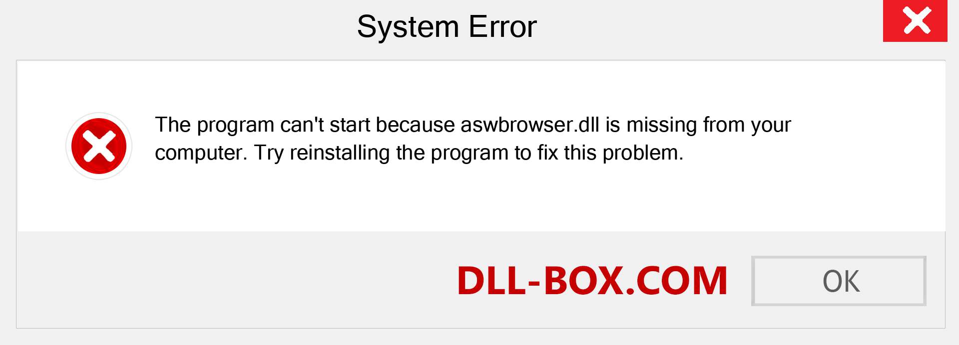  aswbrowser.dll file is missing?. Download for Windows 7, 8, 10 - Fix  aswbrowser dll Missing Error on Windows, photos, images