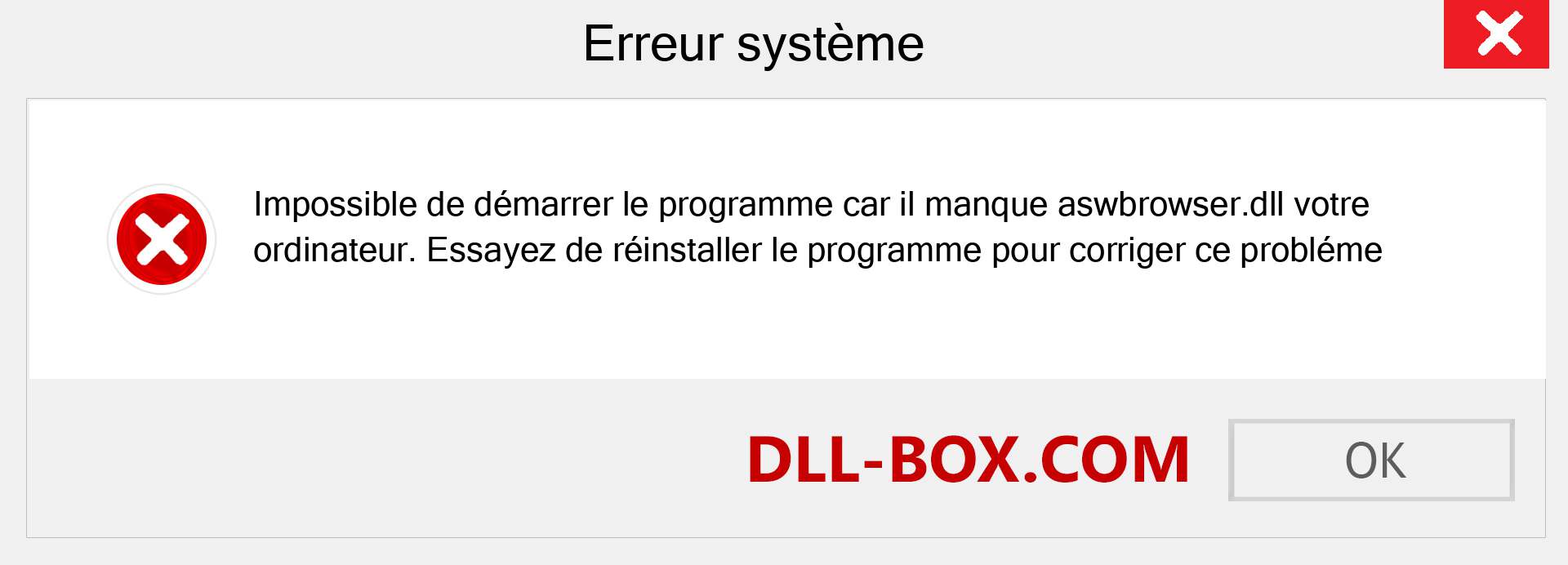 Le fichier aswbrowser.dll est manquant ?. Télécharger pour Windows 7, 8, 10 - Correction de l'erreur manquante aswbrowser dll sur Windows, photos, images